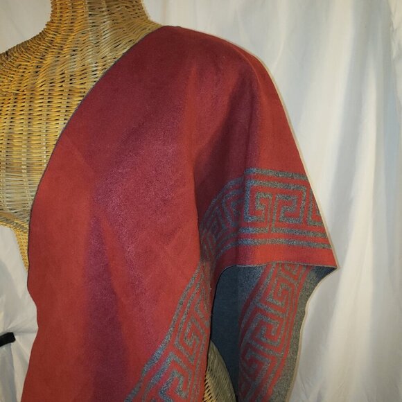 Men's Portabella Collection Winter Scarf - Red with Black Greek Key Design - Picture 2 of 8